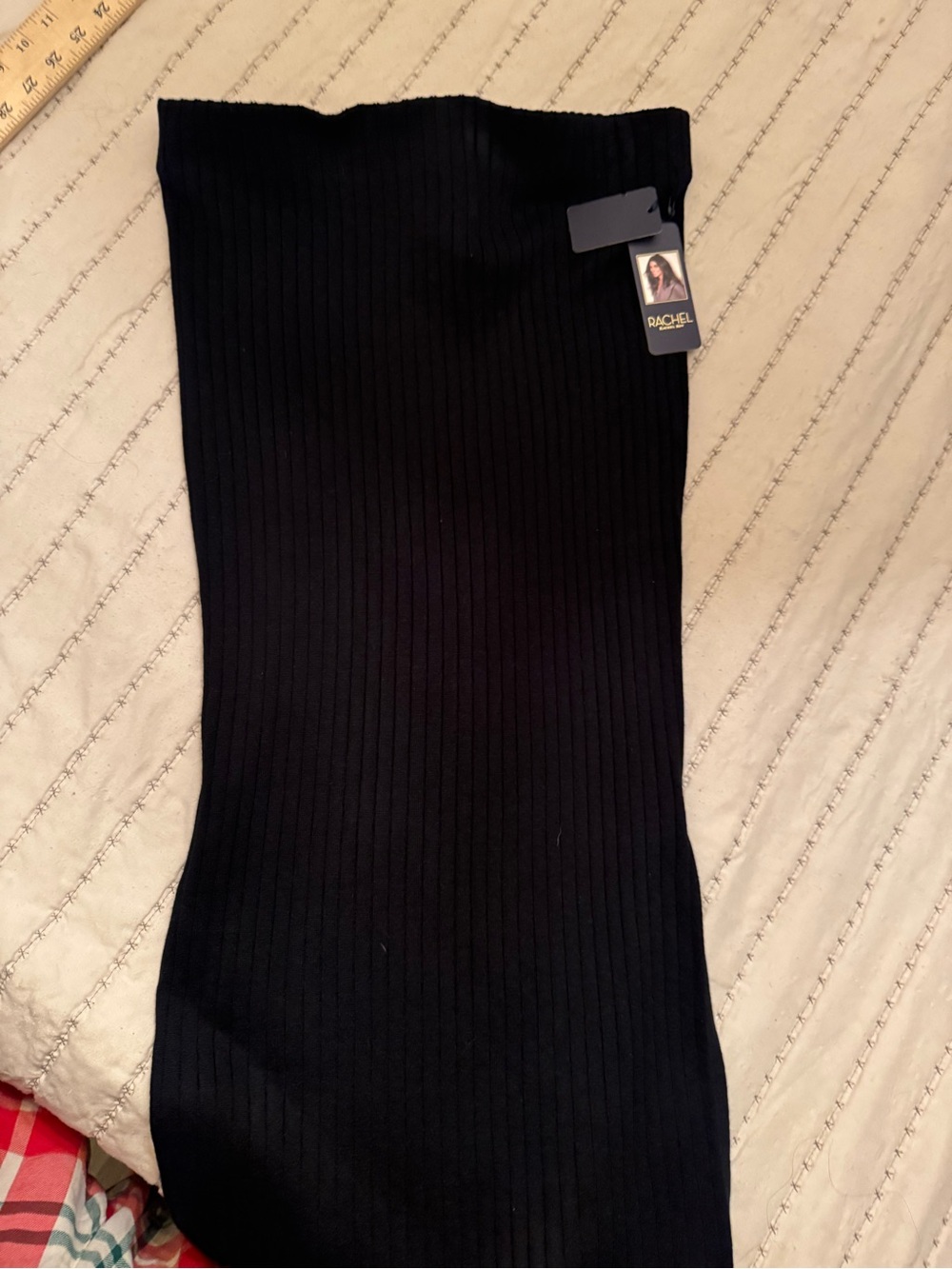 0048 Black  Rachel Roy Ribbed Tube Dress